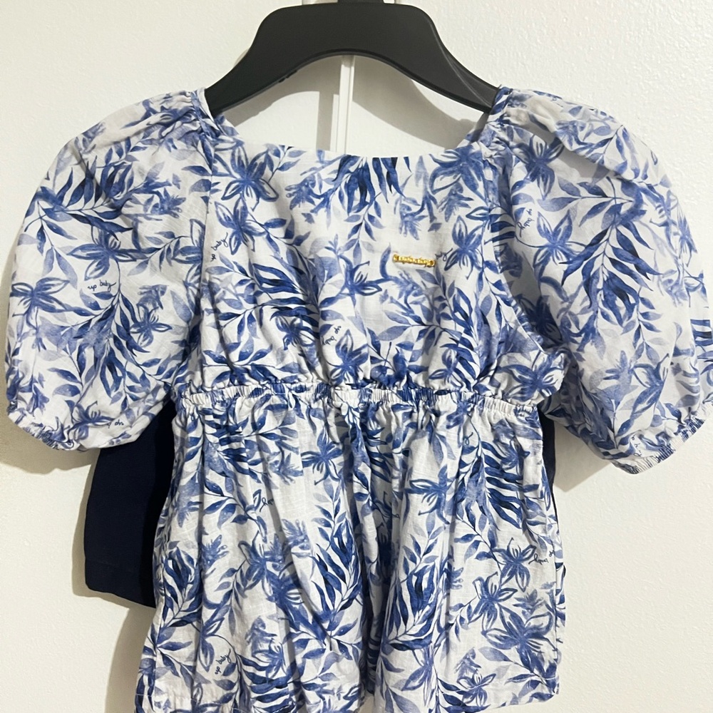 Floral Puff Sleeve Top & Linen shorts set